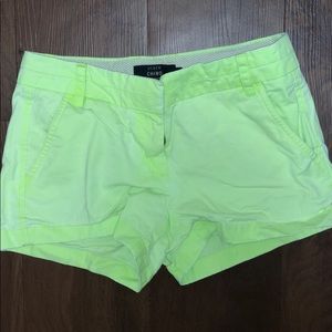 Neon Green J. Crew Chino Shorts